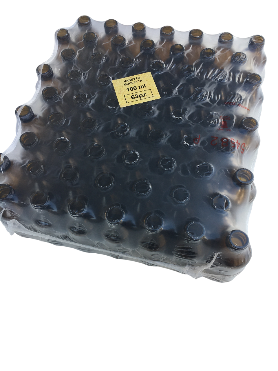 confezione da 63 bottigliette vetro ambrato 100 ml chiuse in termopacco