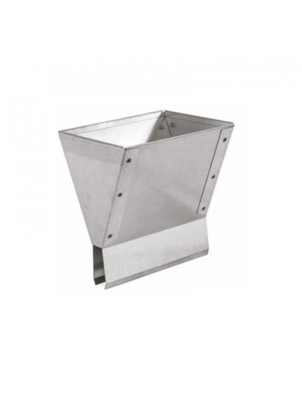 Imbuto metallico trapezoidale per nutritore a tasca in lamiera zincata