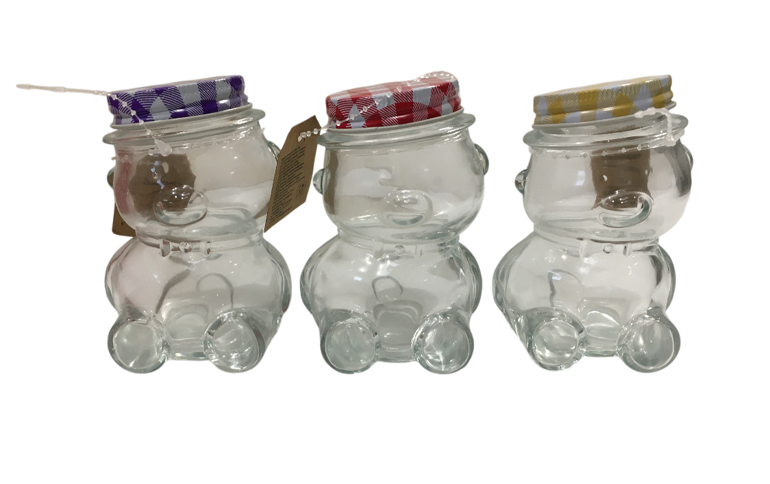 vasetti in vetro a forma di orsetto con tappi colorati assortiti da 150 ml ideali per miele confetture e regali originali