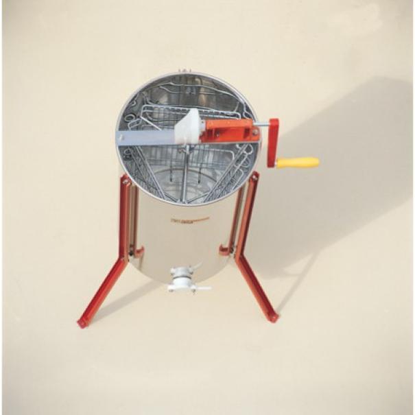 estrattore miele manuale 3 favi compatto in acciaio e dettagli colorati