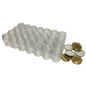 Vaso in vetro ml 212, per 250 gr di miele (conf. da 24 pezzi) completo di tappo ø63 mm