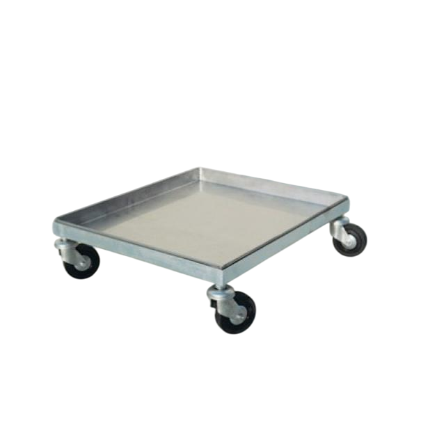 Carrellino portamelari in acciaio inox 50x50 cm con ruote per laboratorio apicoltura