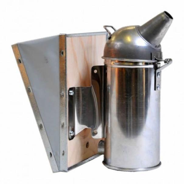 Affumicatore apicoltura in acciaio inox diametro 8 cm con mantice vinilpelle