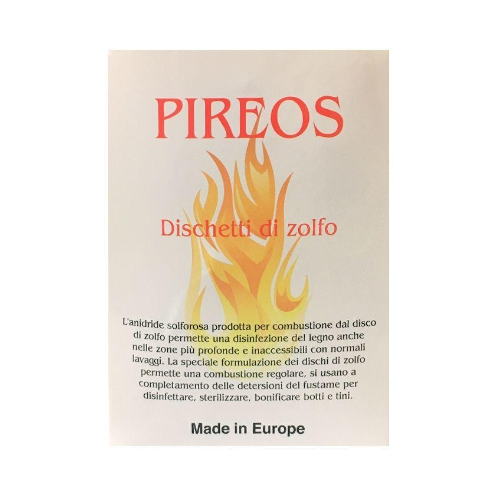 Etichetta dischetti di zolfo per disinfezione legno e botti