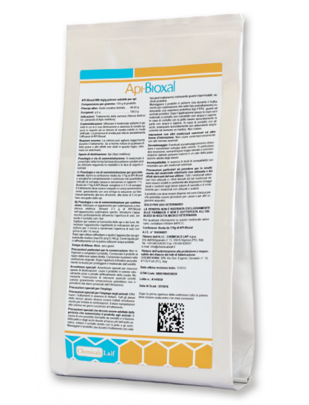 busta Api Bioxal Laif trattamento antivarroa acido ossalico 175g confezione originale