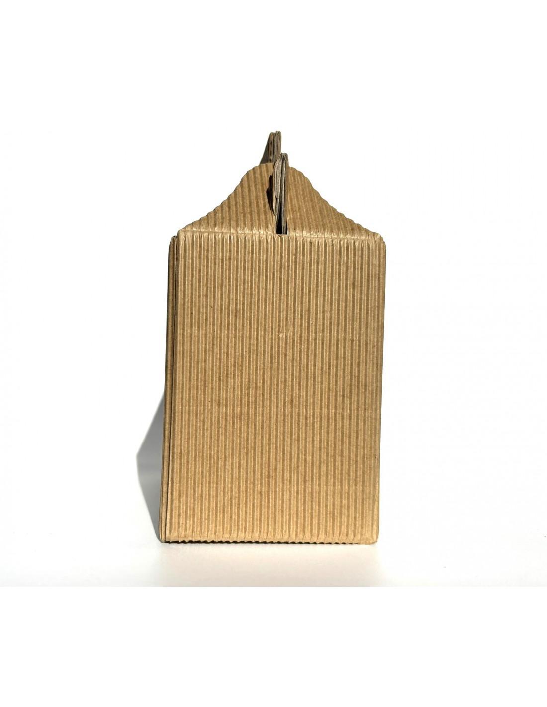 Lato scatoletta portavasetti avana in cartoncino per miele e alimenti