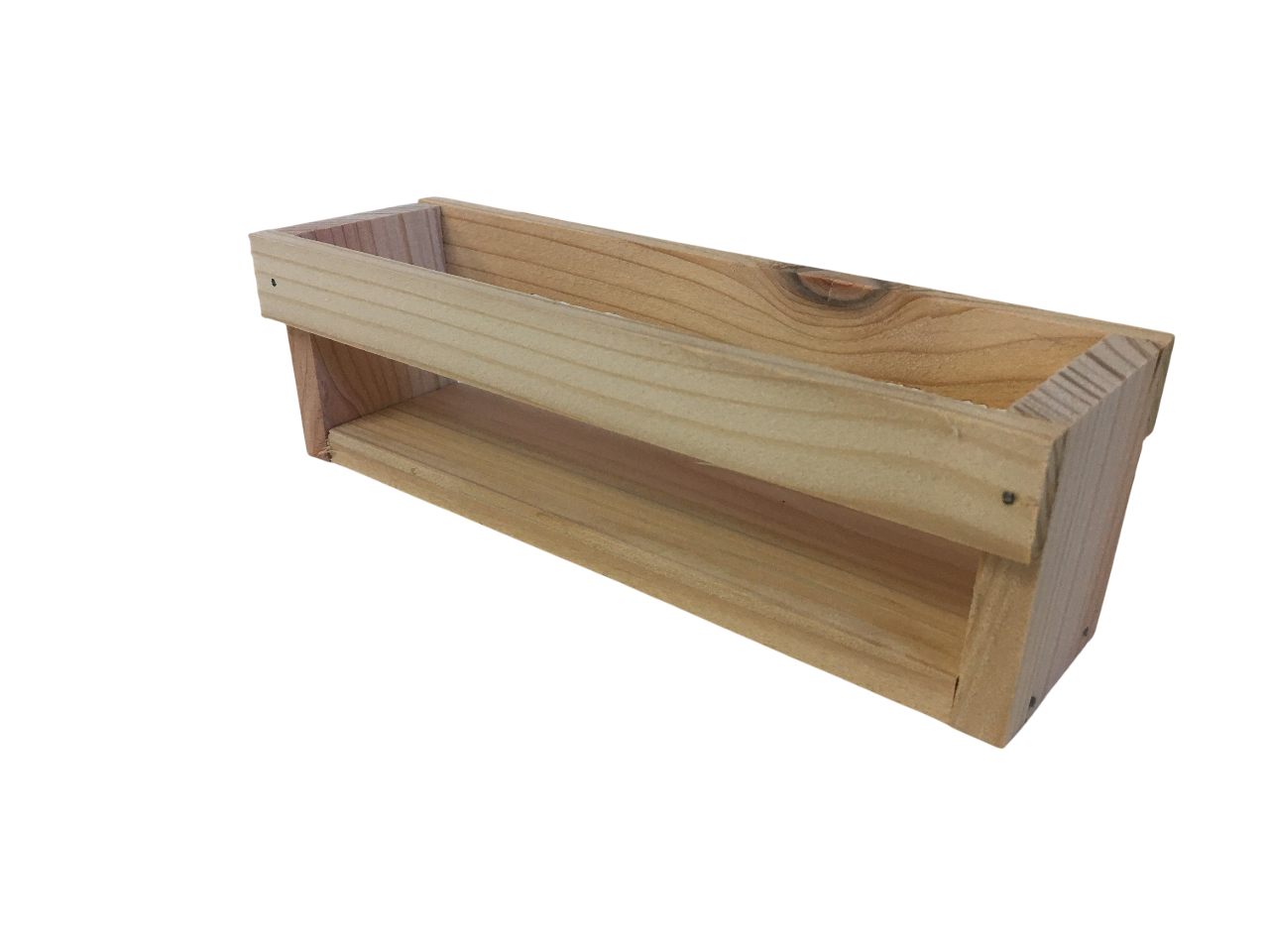 cassettina legno esposizione vasetti miele quattro posti vista angolata cassettina legno naturale per esposizione o confezione vasetti miele vista laterale