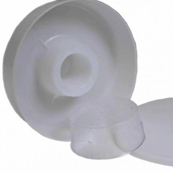 Coperchio in plastica per alimentatore cilindrico da 2 litri