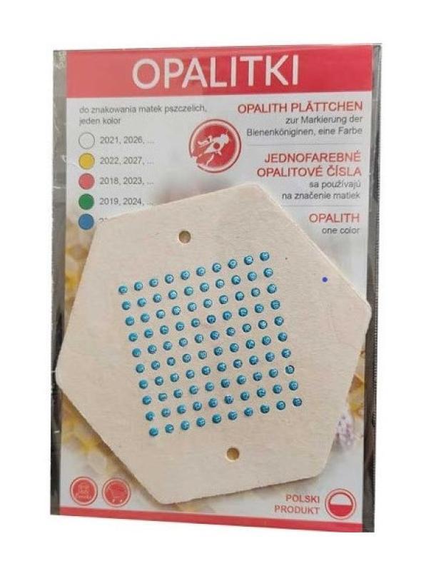 Confezione opali numerati verdi 1-100 per marcatura regine alveare