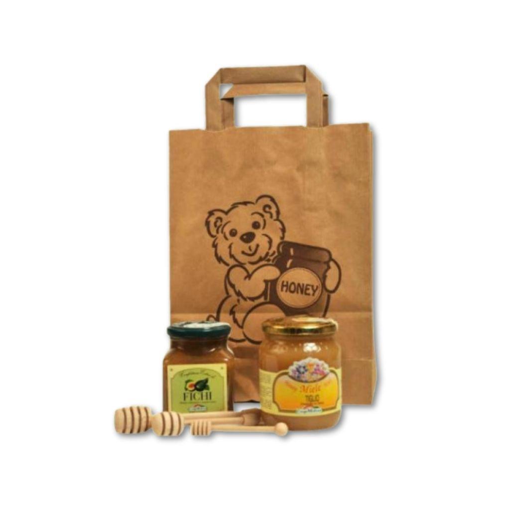 Busta carta con orsetto ideale per vasetti e accessori miele